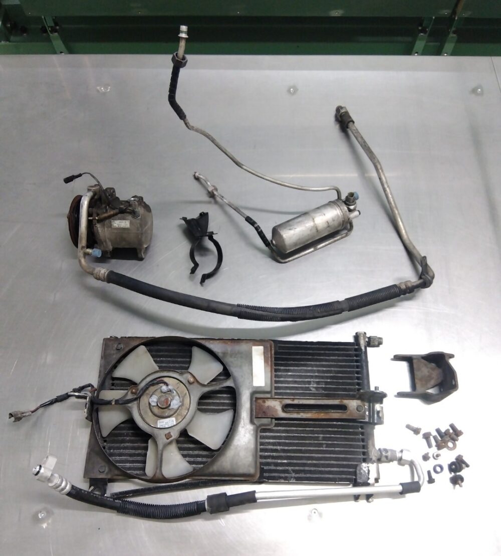 SUZUKI 旧型 アルトワークス HB11S エアコン セット コンプレッサー コンデンサー ファン パイプ 配管 タンク HA11S HA21S HB21S ie RS-Z