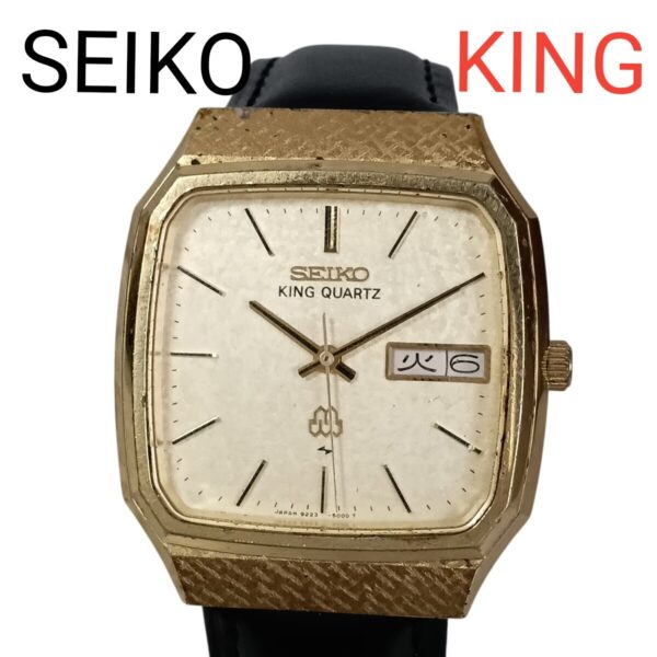 506-6 SEIKO KING QUARTZ セイコーキングクォーツ 9223-5000 メンズ腕時計 スクエア デイデイト ゴールド文字盤
