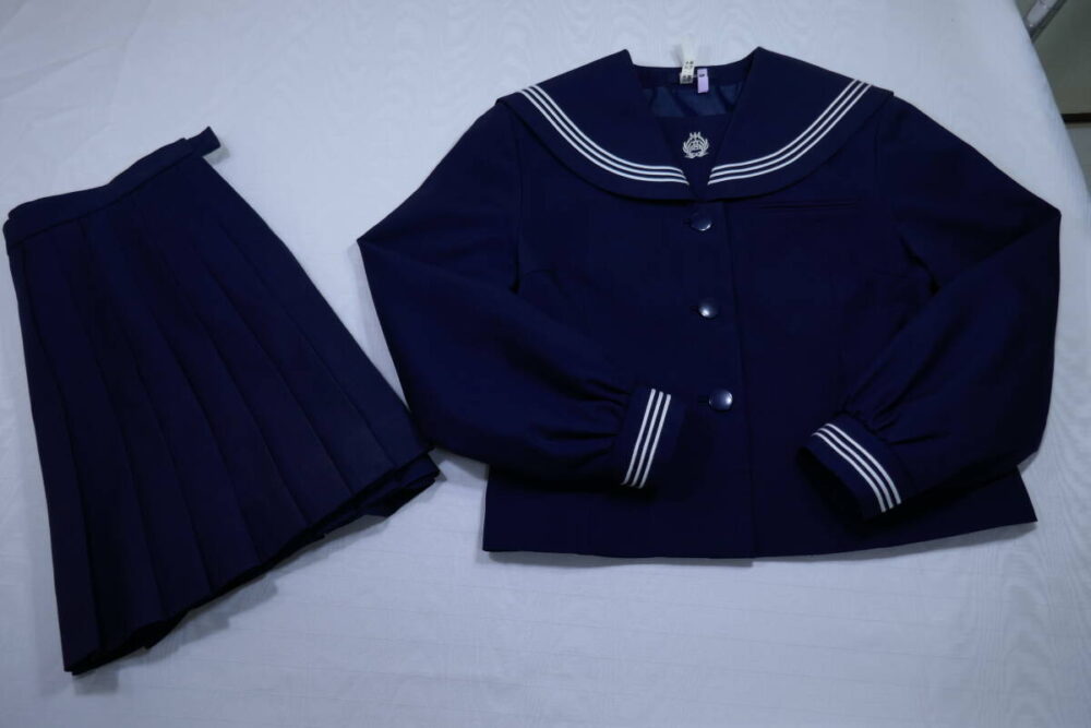 13 千葉県立 木更津高校 セーラー服(5-56) 冬スカート トンボ (検 高等学校 制服 学生服 女子校 私立 県立 お嬢様 JK JC 女子学院 女子学園