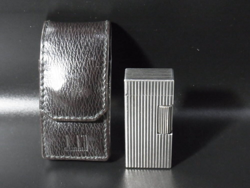◆ダンヒル≪ガスライター/ショート/シルバー/革ケース付≫dunhill Gas Lighter ヴィンテージ1990ｓ～