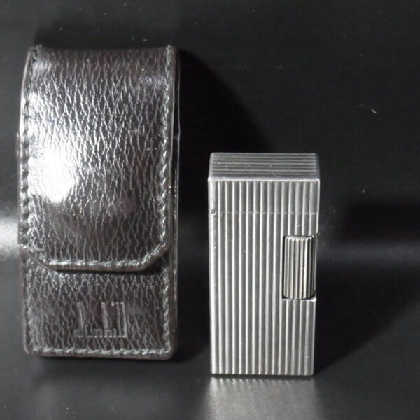 ◆ダンヒル≪ガスライター/ショート/シルバー/革ケース付≫dunhill Gas Lighter ヴィンテージ1990ｓ～