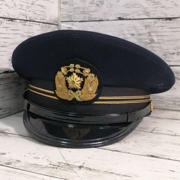 6r6 新品未使用 本物 警察官 制帽子 ２号 紺 コレクション 日本 警視庁 当時品 年代物 レア 入手困難 ポリス 昭和 礼帽 ネイビー 1000‐