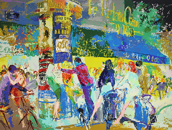 ■リロイ・ニーマン（LeRoy Neiman） 【レフト・バンク・カフェ】 シルクスクリーン 直筆サイン エディション有り