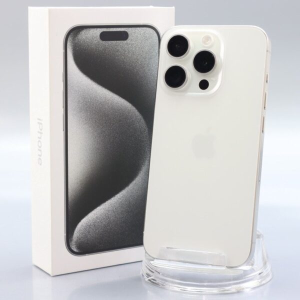 Apple iPhone15 Pro 128GB ホワイトチタニウム A3101 MTU83J/A バッテリ97% ■SIMフリー★Joshin9491【1円開始・送料無料】