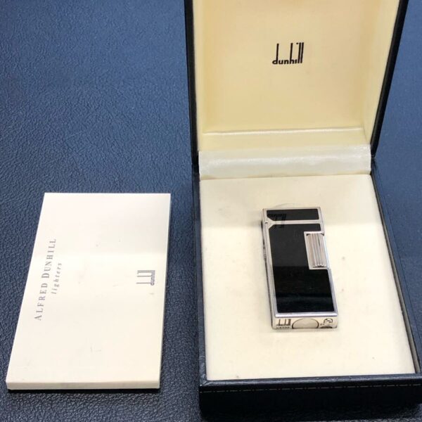 Dunhill ダンヒル ガスライター　ショート　ブラックシルバー　箱付き