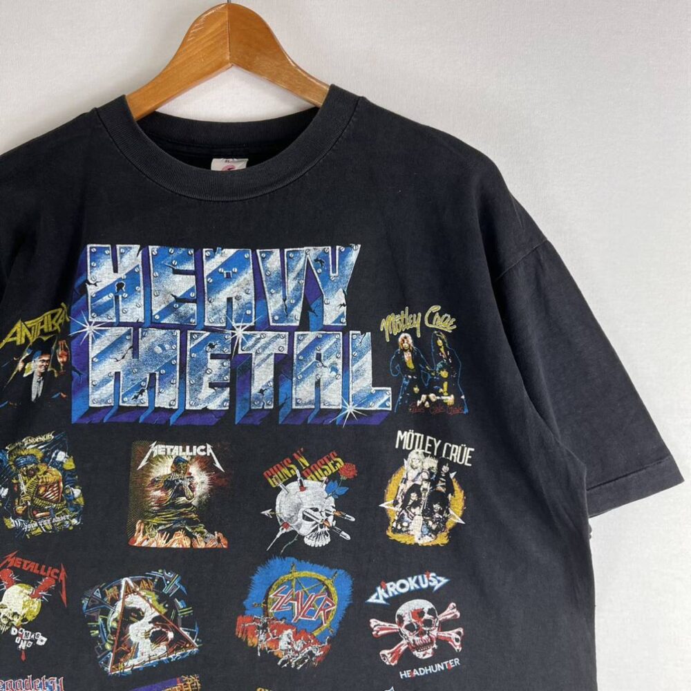 ビンテージ 80s【HEAVY METAL】オンブック Tシャツ XL ロックT ヘビーメタル 雑誌 バンド 古着 ANTHRAX MOTLEY CRUE SLAYER OZZY MEGADETH
