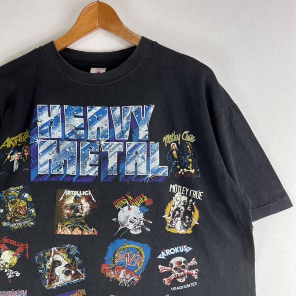 ビンテージ 80s【HEAVY METAL】オンブック Tシャツ XL ロックT ヘビーメタル 雑誌 バンド 古着 ANTHRAX MOTLEY CRUE SLAYER OZZY MEGADETH