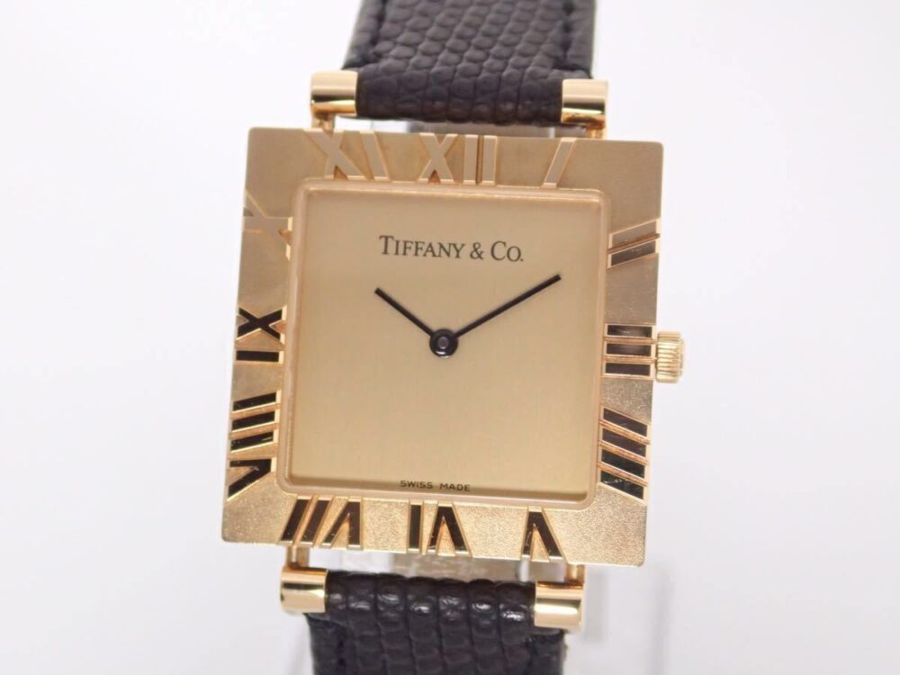 ティファニー アトラス スクエア 18K 金無垢 メンズ クォーツ