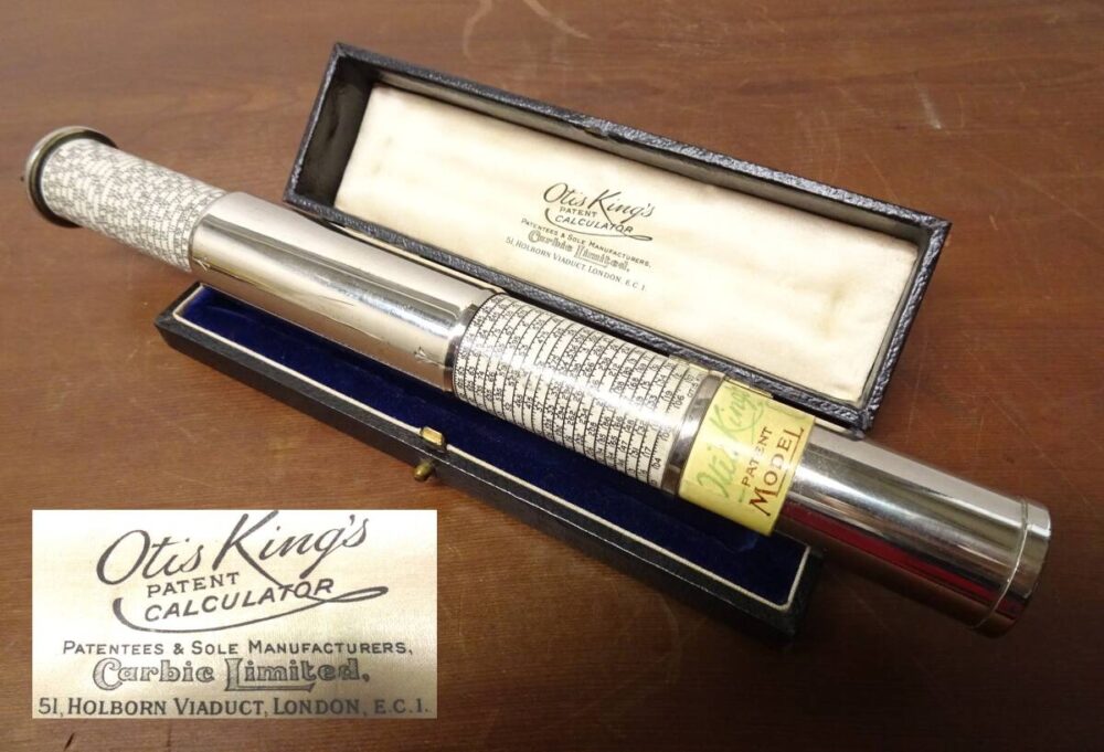 英国製　Otis King's Patent Calculator　オーティス・キングス　円筒計算尺　箱付　ヴィンテージ