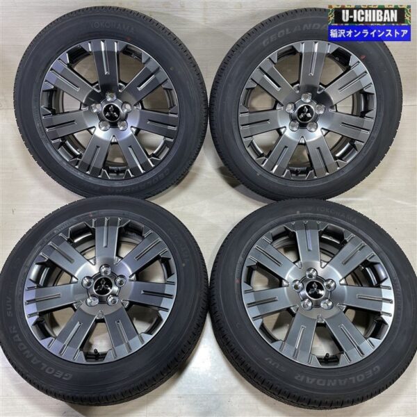 新車外し デリカD5 ジャスパー 純正 7-18+38 5H114.3 2023年製 ヨコハマ ジオランダー SUV G055 225/55R18 18インチ 4本セット 009