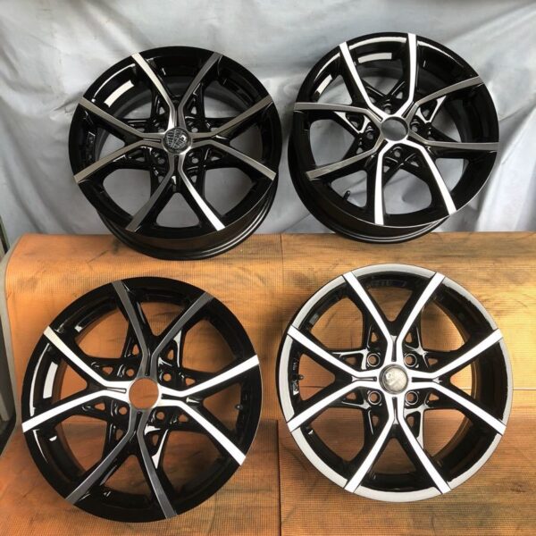 【580】★中古美品★16インチ　M`ｚSPEED　蜘蛛の巣　エムズスピード　16×5.5J　ET45　PCD100　４穴　ハブ径60　４本１セット