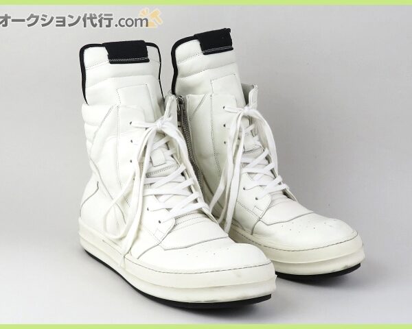 リックオウエンス ジオバスケット シューズ RU5891 ハイカット サイドジップ サイズ43 イタリア製 RICK OWENS 箱付き