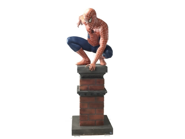 【引取限定】マックルマネキン社 等身大 スパイダーマン フィギュア 台座 中古 直 S4545035